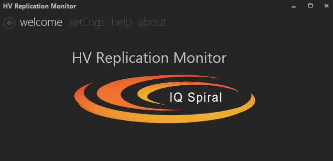 HV Replication Monitor application welcome interface