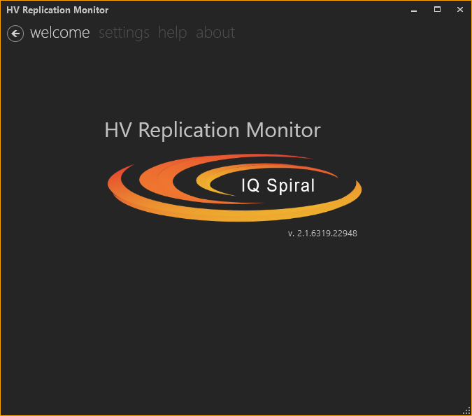 Replication Monitor GUI welcome screen